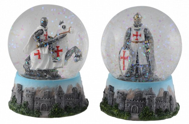 Glob de zapada cu cavaler Cruciat 8 cm